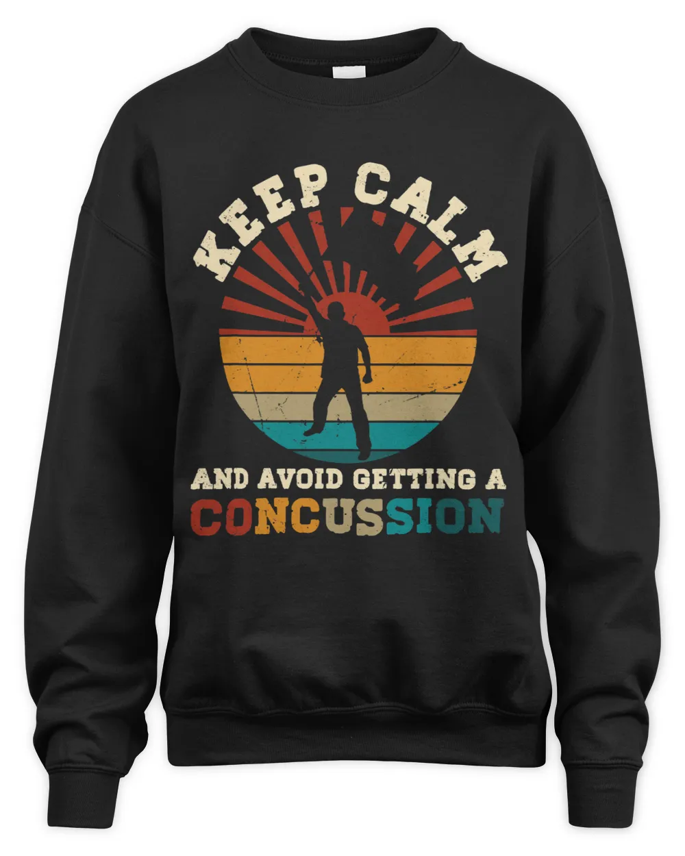 Keep Calm & Avoid Getting A Concussion Funny Color Guard Unisex Sweatshirt black s