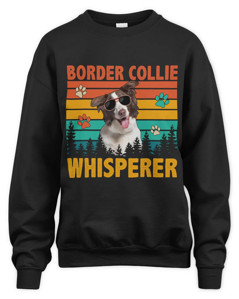 Vintage Retro Border Collie Whisperer Funny Dog Sunglasses