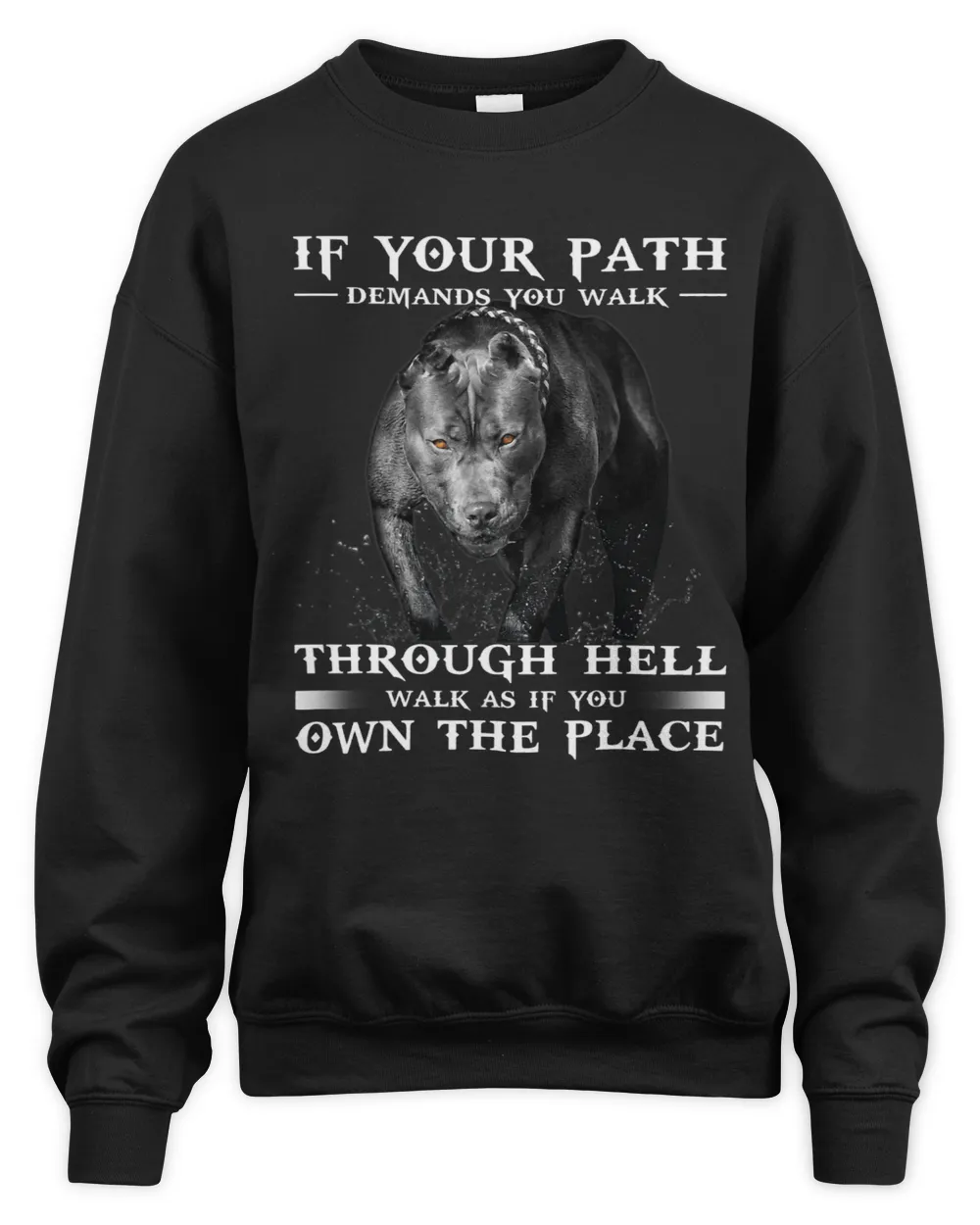Bully If Your Path Demands You Walk Through Hell Cool Pitbull Pitbull Dog Unisex Sweatshirt black s