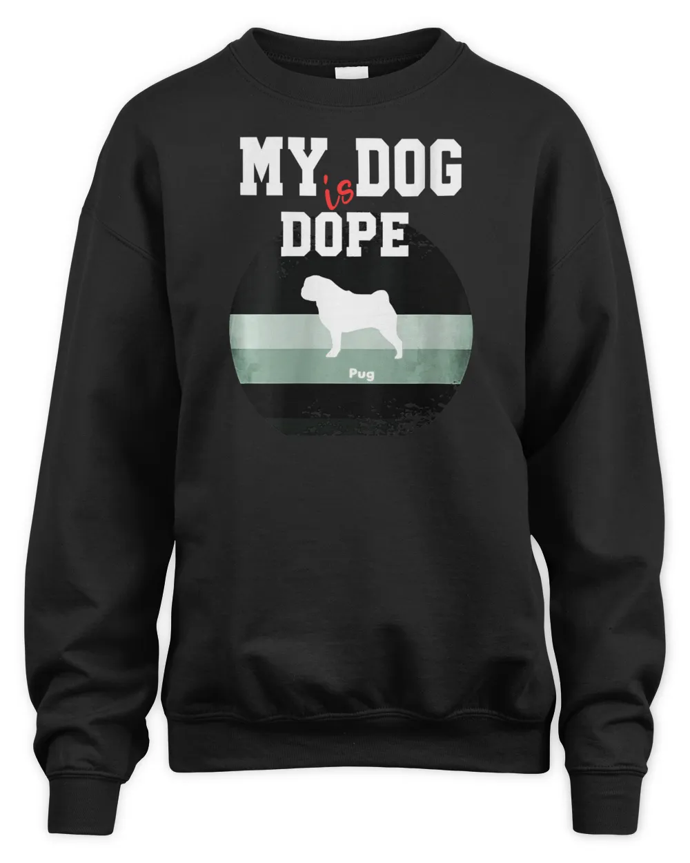 Womens Dope Dog Pug V-Neck T-Shirt