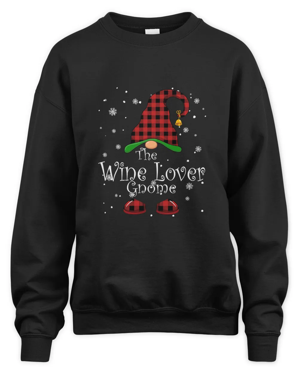 Wine Lover Dad Gnome Buffalo Plaid Matching Family Christmas T-Shirt