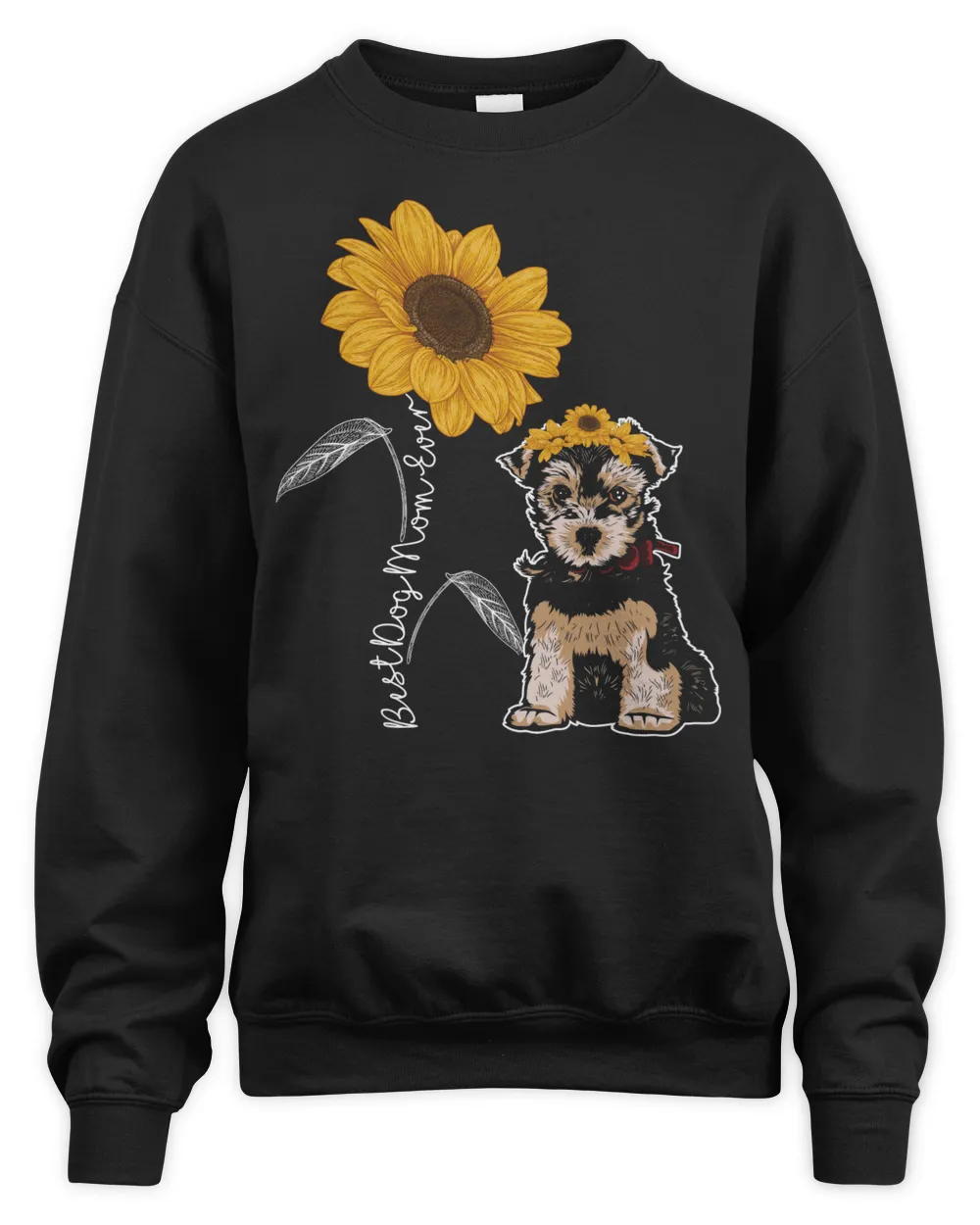 Cute Yorkshire Terrier Dog Sunflower Best Dog Mom Ever Gifts for Women and Girl