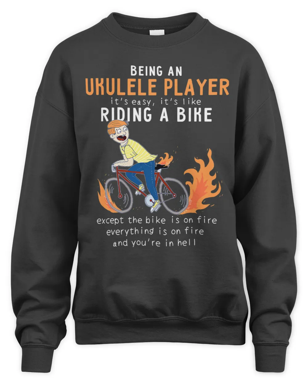 Motocross Biker ukulele player Like Riding Bike Cyclist FunnyMotocross Biker ukulele player Like Riding Bike Cyclist Funny