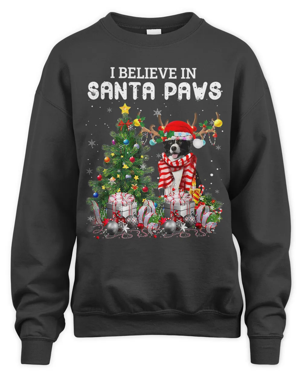 Funny Border Collie Dog Christmas Tree Christmas Pajama 83