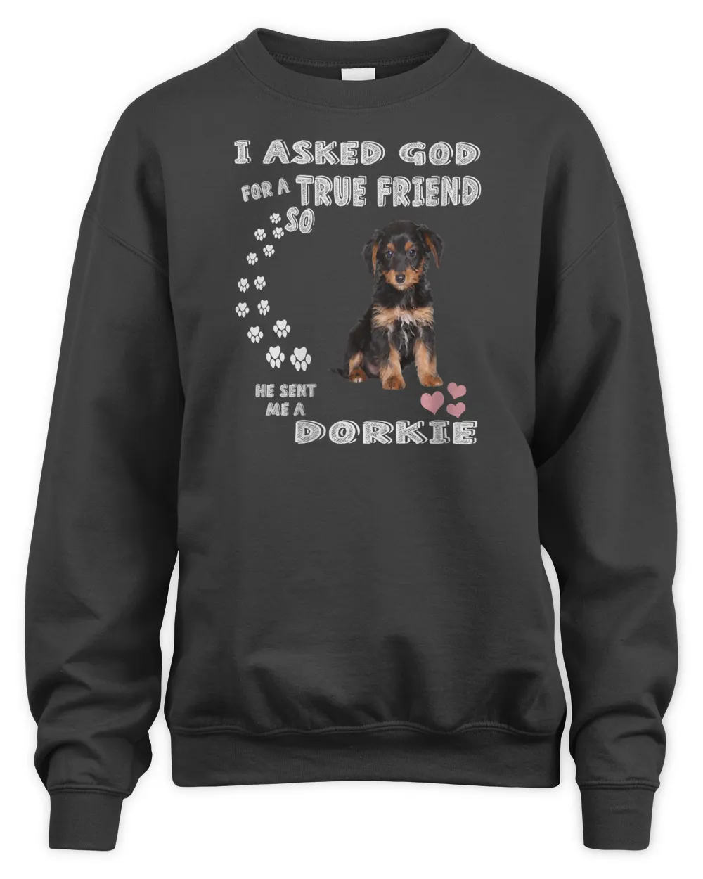 Womens Dorkie Terrier Dog Mom Costume Doxie Yorkie Dad, Cute Dorkie V-Neck T-Shirt