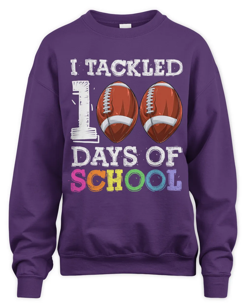 100 Day Of School Shirt Kids Football Tackled 100 days Boy0