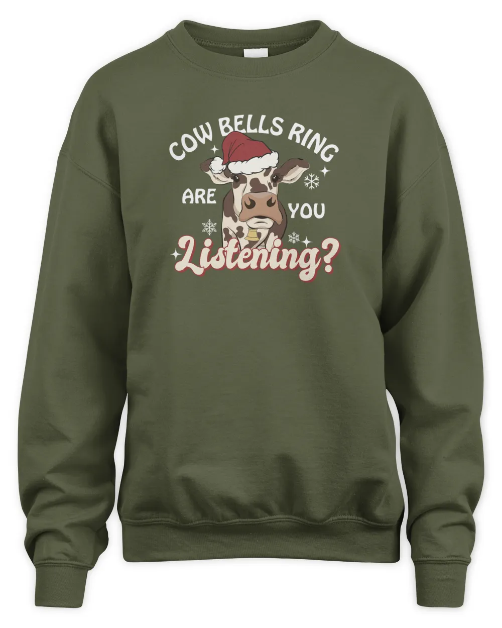 Cowbells Ring Unisex Sweatshirt military-green s