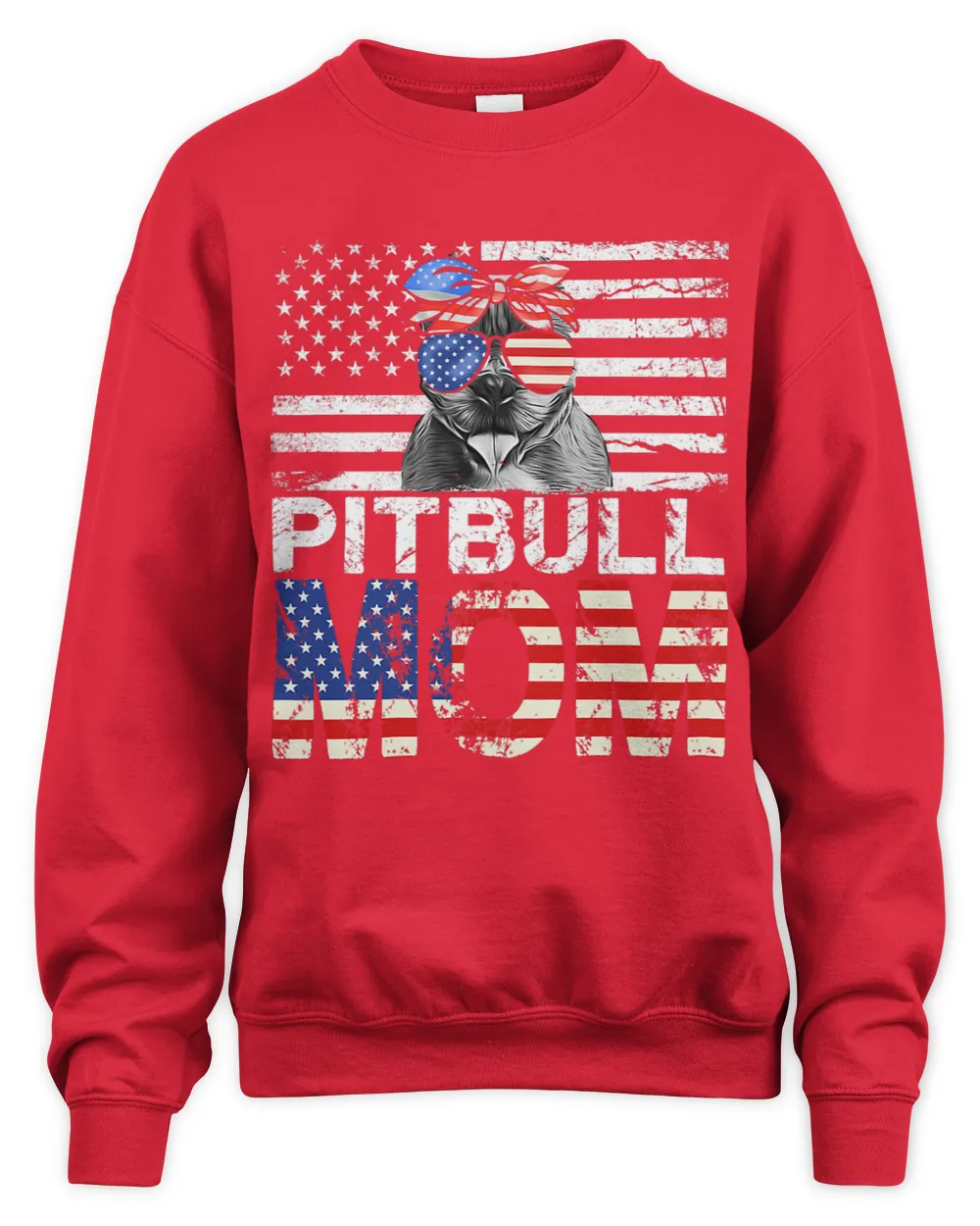 Womens Cool Pitbull Mom USA Flag Patriotic Mothers Day