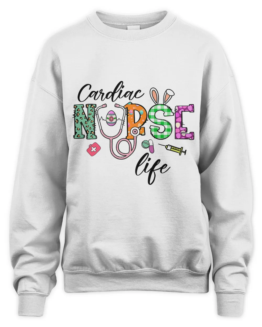 Cardiac Nurse Life Stethoscope Nursing Bunny Easter Day T-Shirt