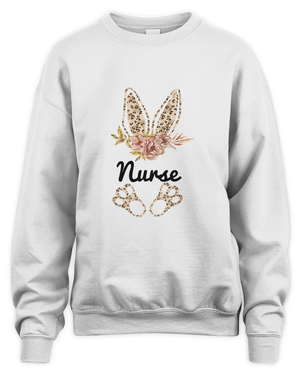 Leopard Bunny Nurse Happy Easter Day Nurse Life T-Shirt