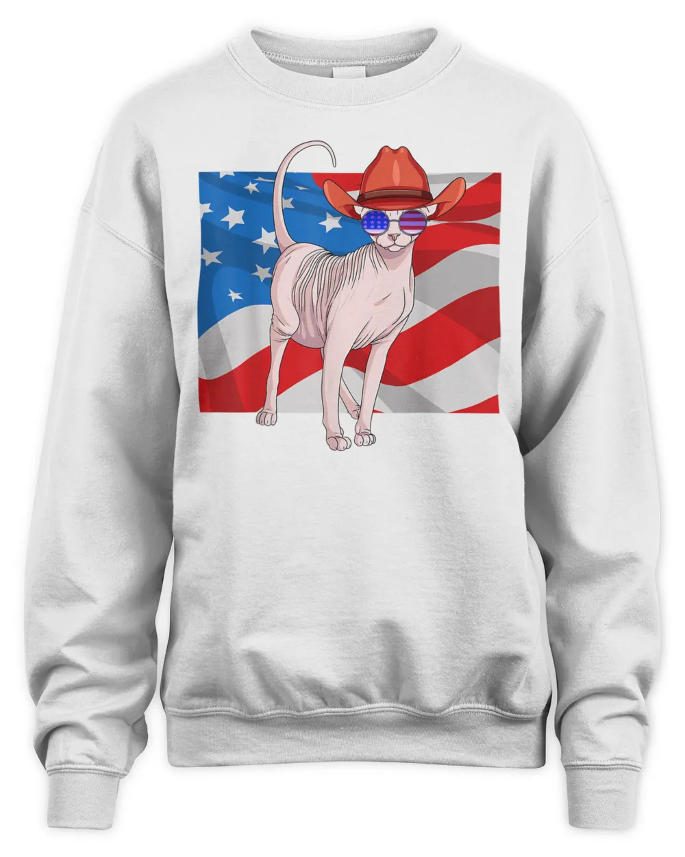 Sphynx American Lovers Unisex Sweatshirt white s