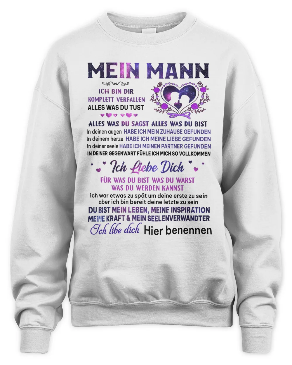 MEIN MANN Unisex Sweatshirt white s