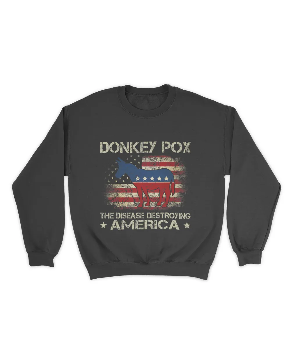 Donkey Pox The Disease Destroying America USA Flag Funny 22