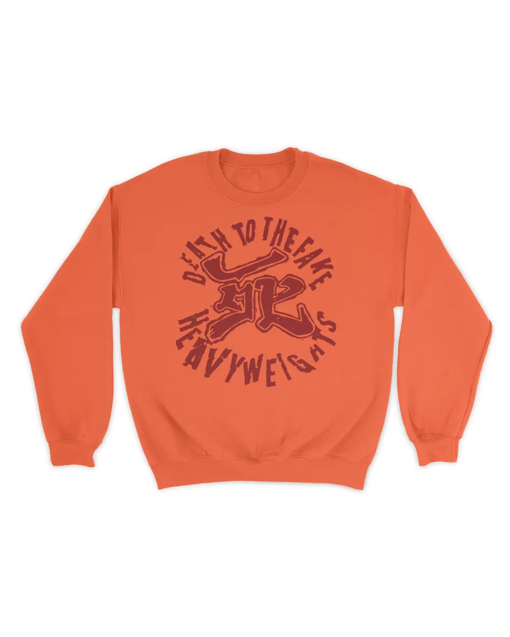 Official Death to fake heavyweights T-shirt Unisex Sweatshirt orange 