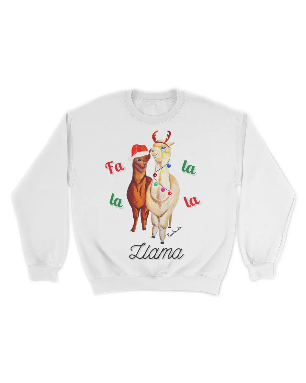 Fa la llama Merry Christmas cute Xmas holiday santa