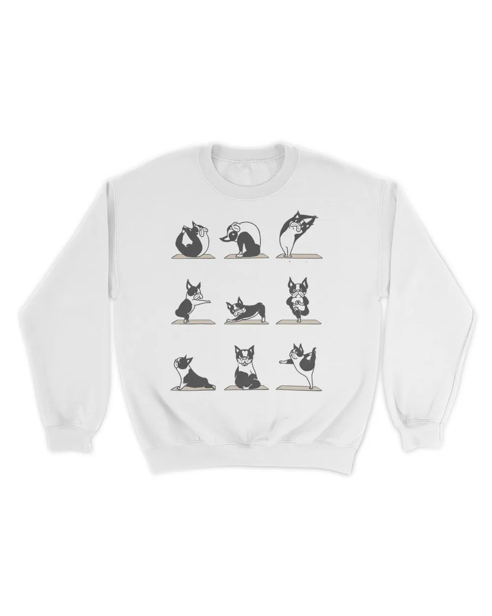 Boston Terriers Yoga Asana Pose Meditation Funny T-Shirt
