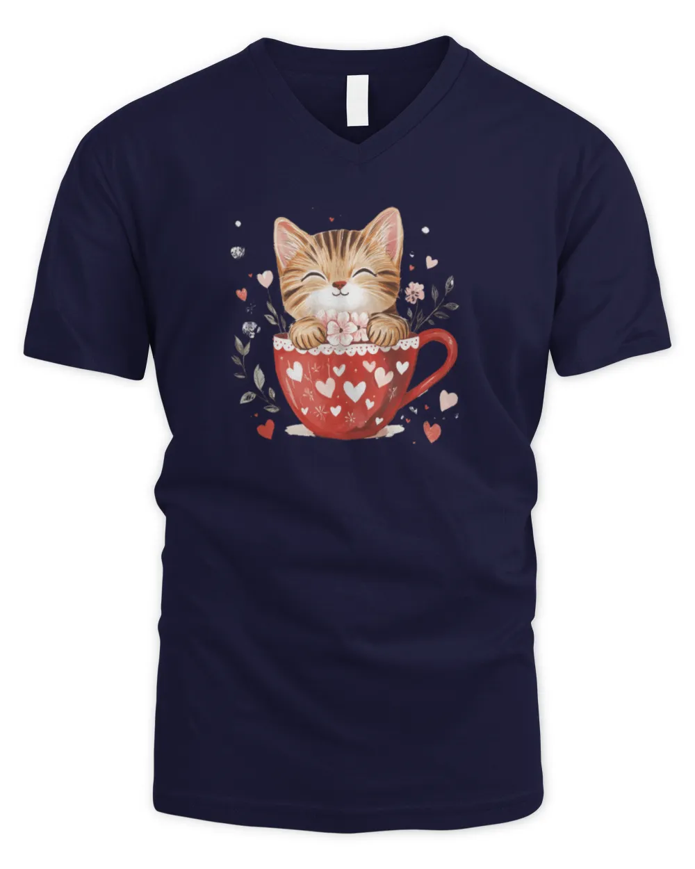 Cat Valentine's Day Kitten Heart Coffee Lover Pet Animal Long Sleeve