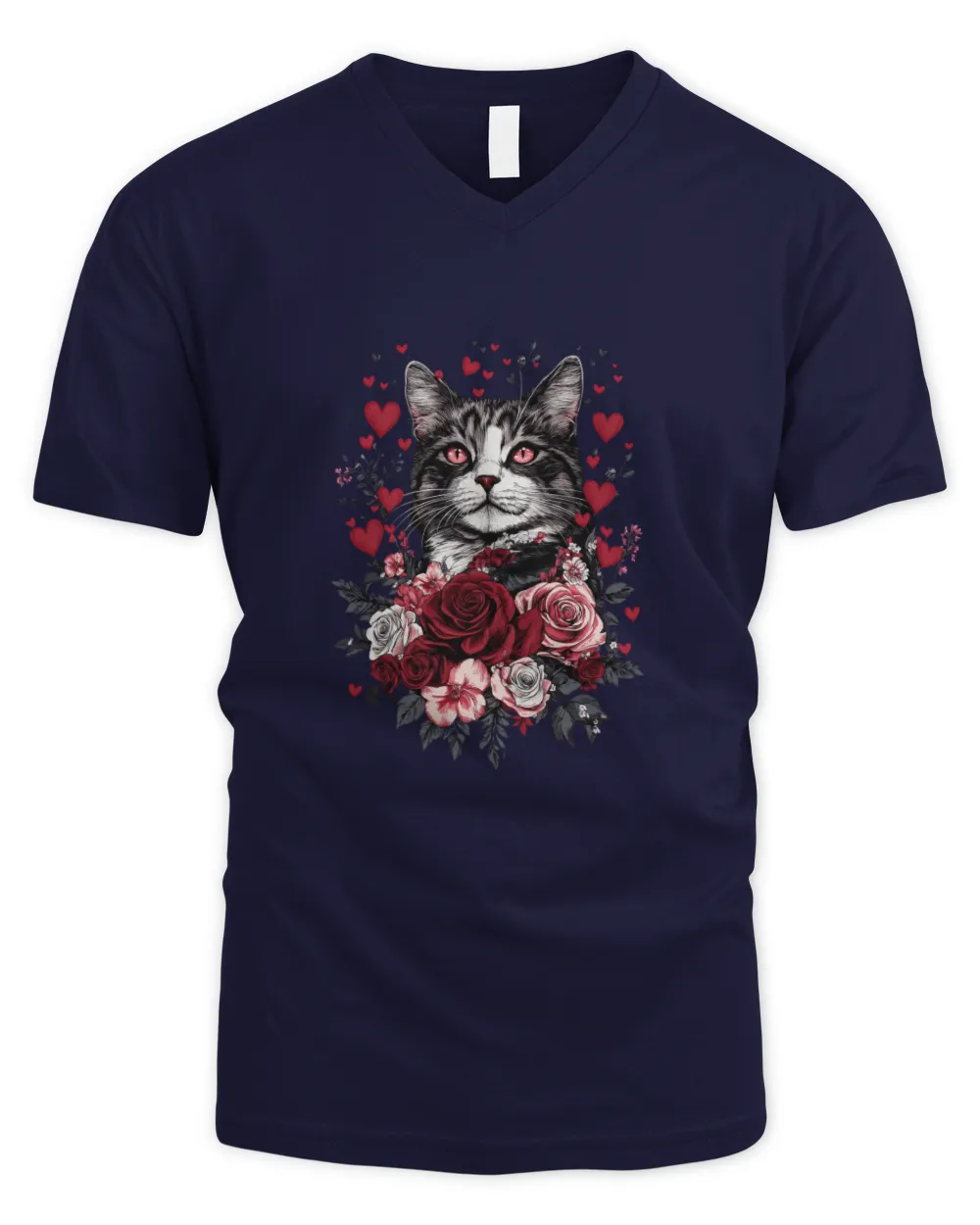 Valentines Day Cat Graphic Cute Aesthetic Cat Long Sleeve