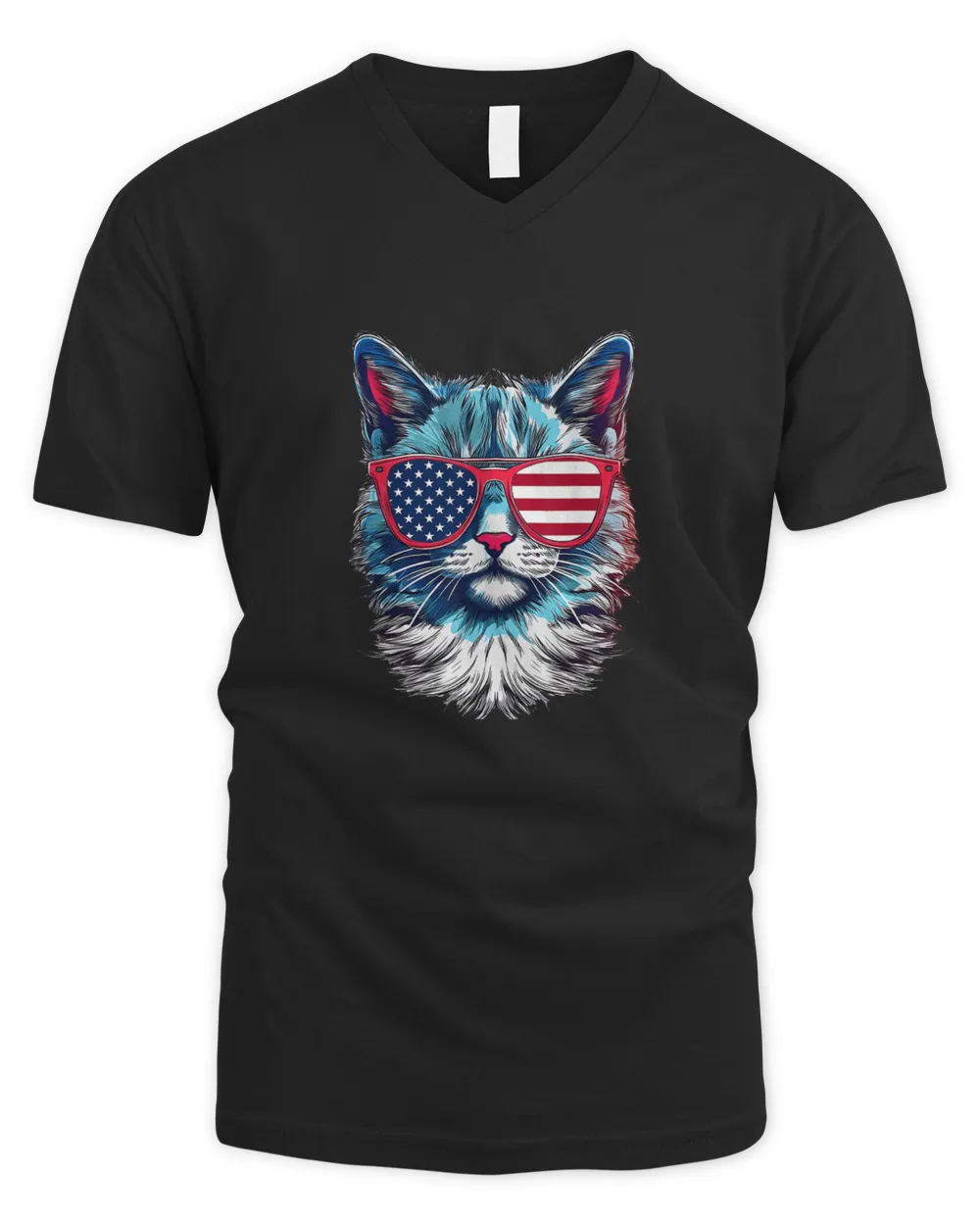 American Cat Sunglasses USA Flag 4th of July Cat Graphic