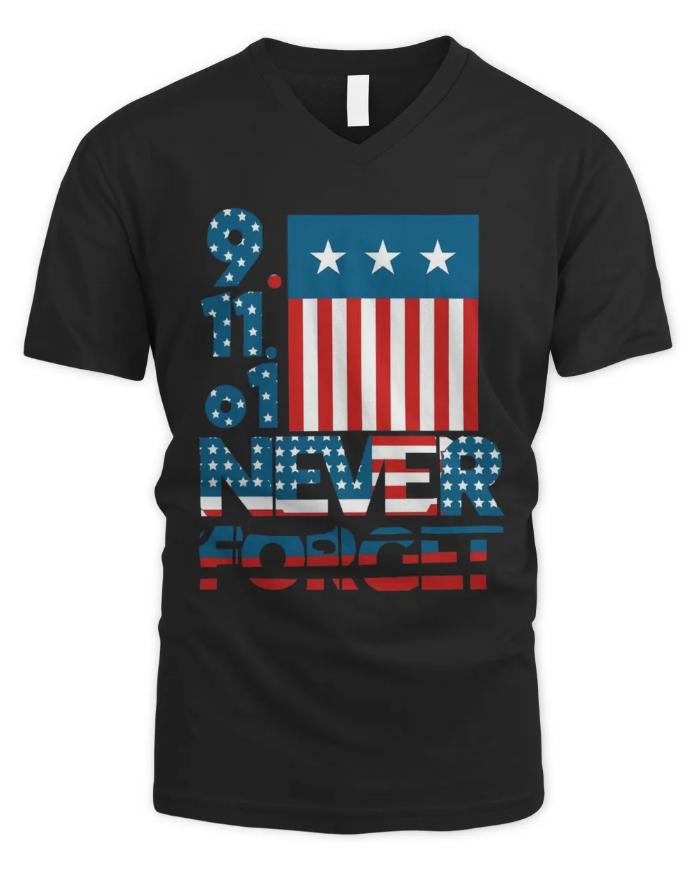 9.11.01 Never Forget Patriot Day American Flag T-Shirt