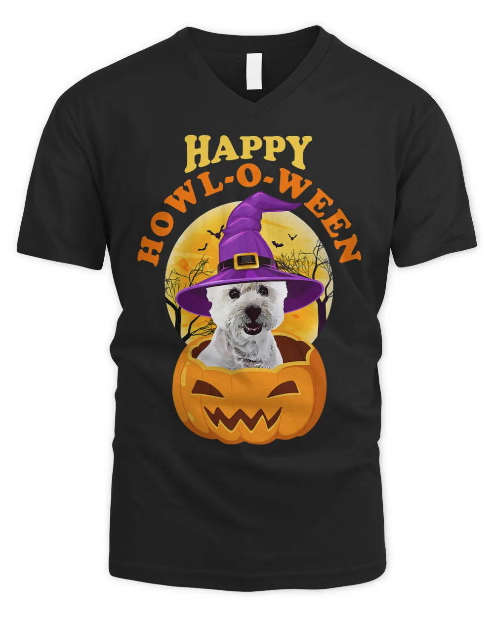 West Highland White Te Dog HowlOWeen Witch Funny Halloween