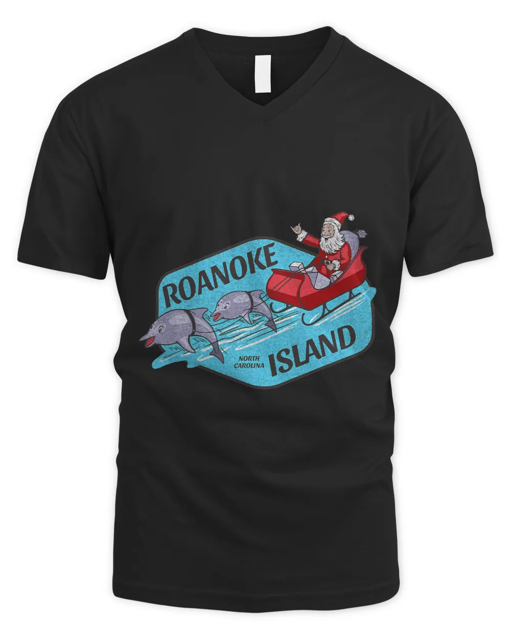 Dolphin Gift Roanoke Island NC Christmas Santa Dolphin Sleigh