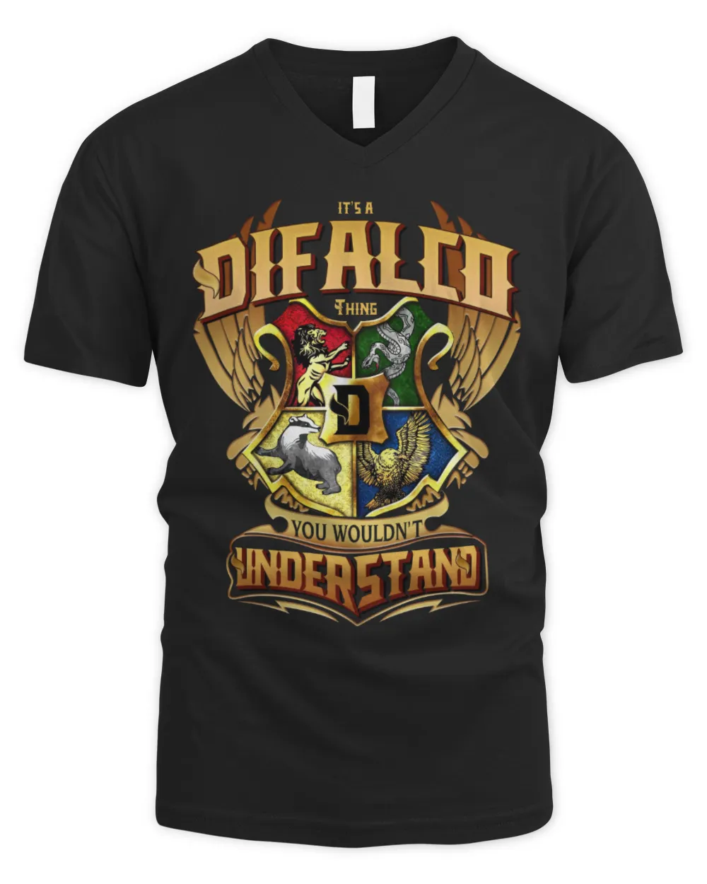 DIFALCO Men's V-Neck T-Shirt black s