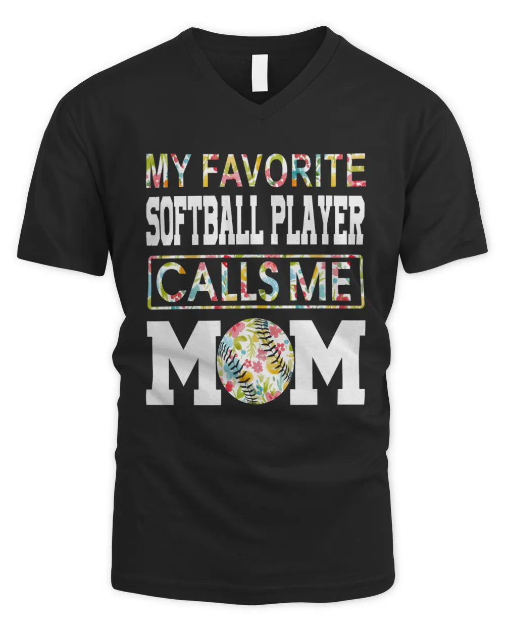 Softball Mom T-shirts, Softball Player- Women T-shirts Men's V-Neck T-Shirt black s