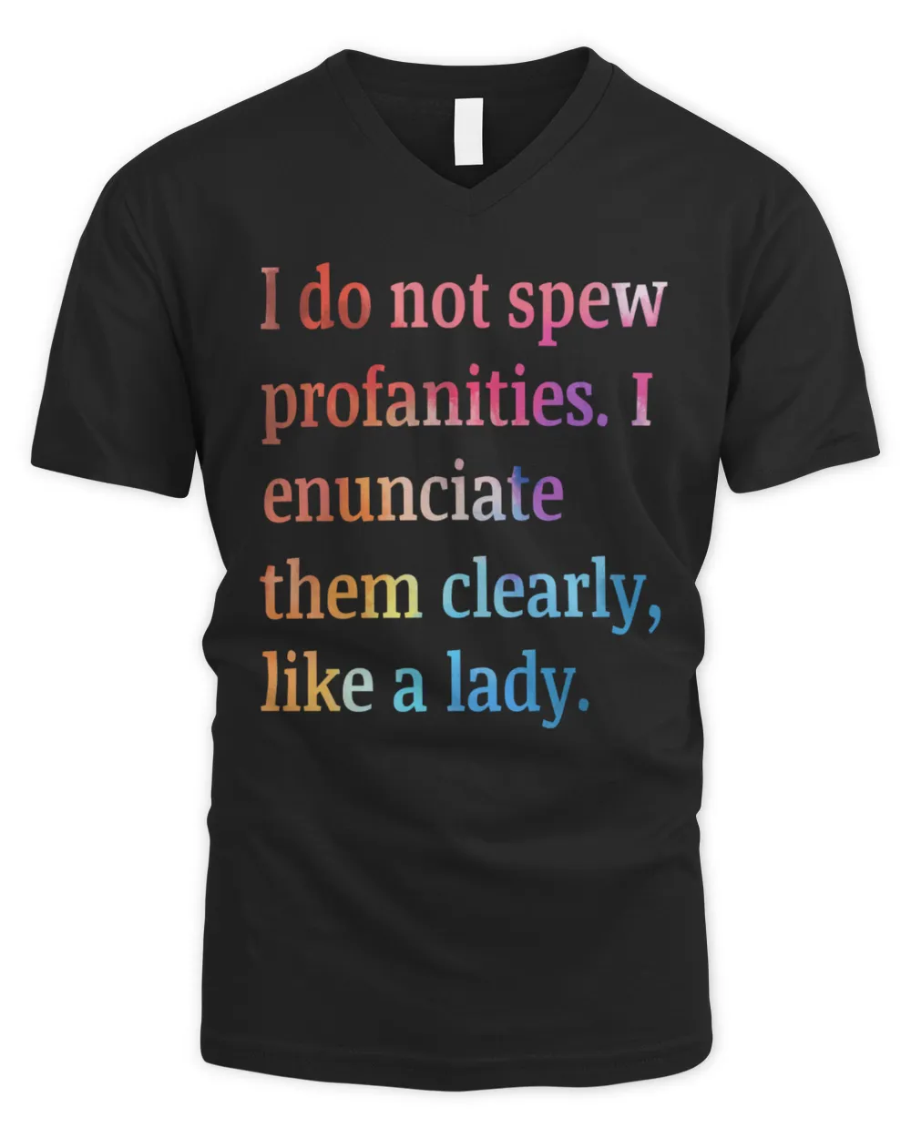 I Do Not Spew Profanities - T-Shirt Men's V-Neck T-Shirt black s