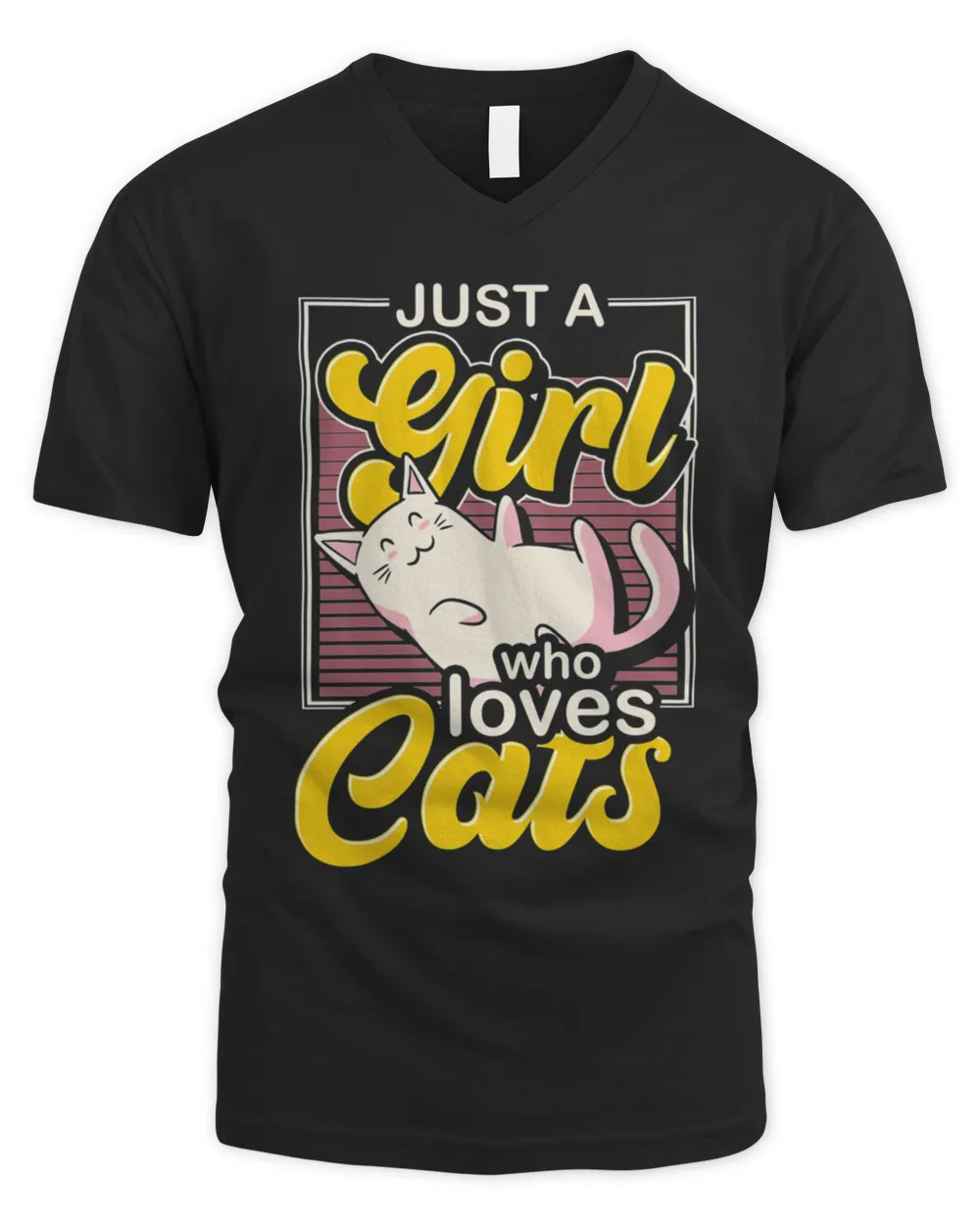 Cute Cat Person Kitty Pet Women Just A Girl Who Loves Cats Long Sleeve  T-Shirt