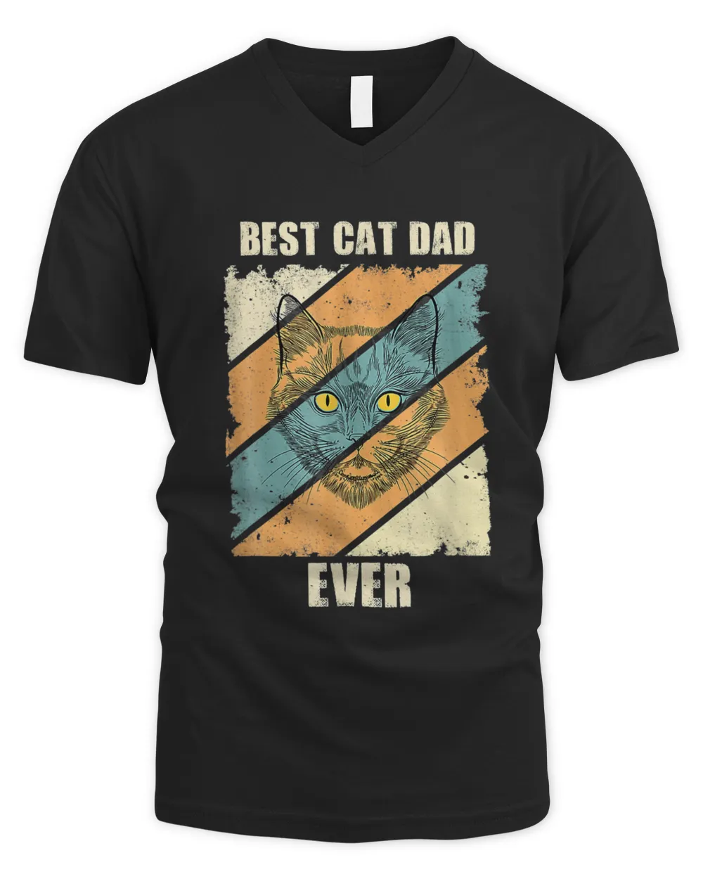 Best Cat Dad Ever Funny Cat Daddy 88 T-Shirt Men's V-Neck T-Shirt black s