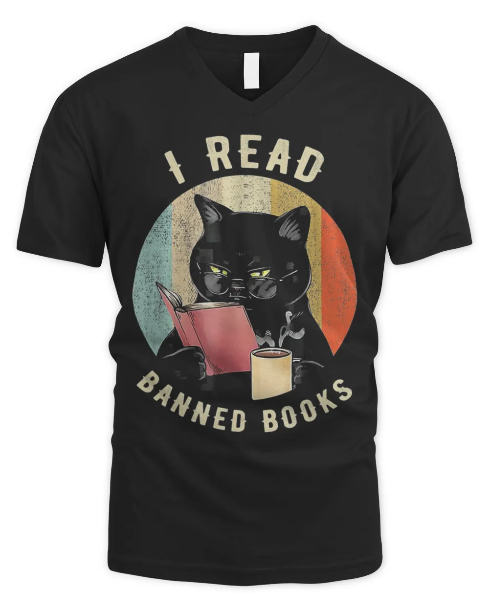 Cat I Read Banned Books Bookworms Reading Book Tee Shirt
