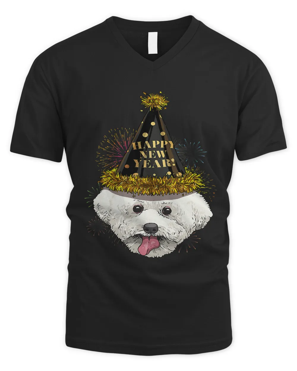 New Year Bichon Frise New Years Eve Party Countdown Dog307