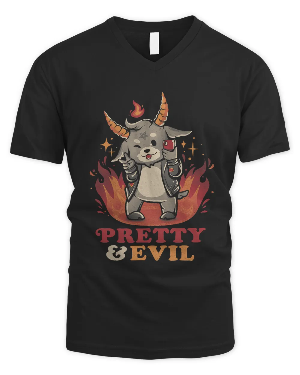 Pretty Evil Baphomet Halloween Sarcastic Satanic Goat542