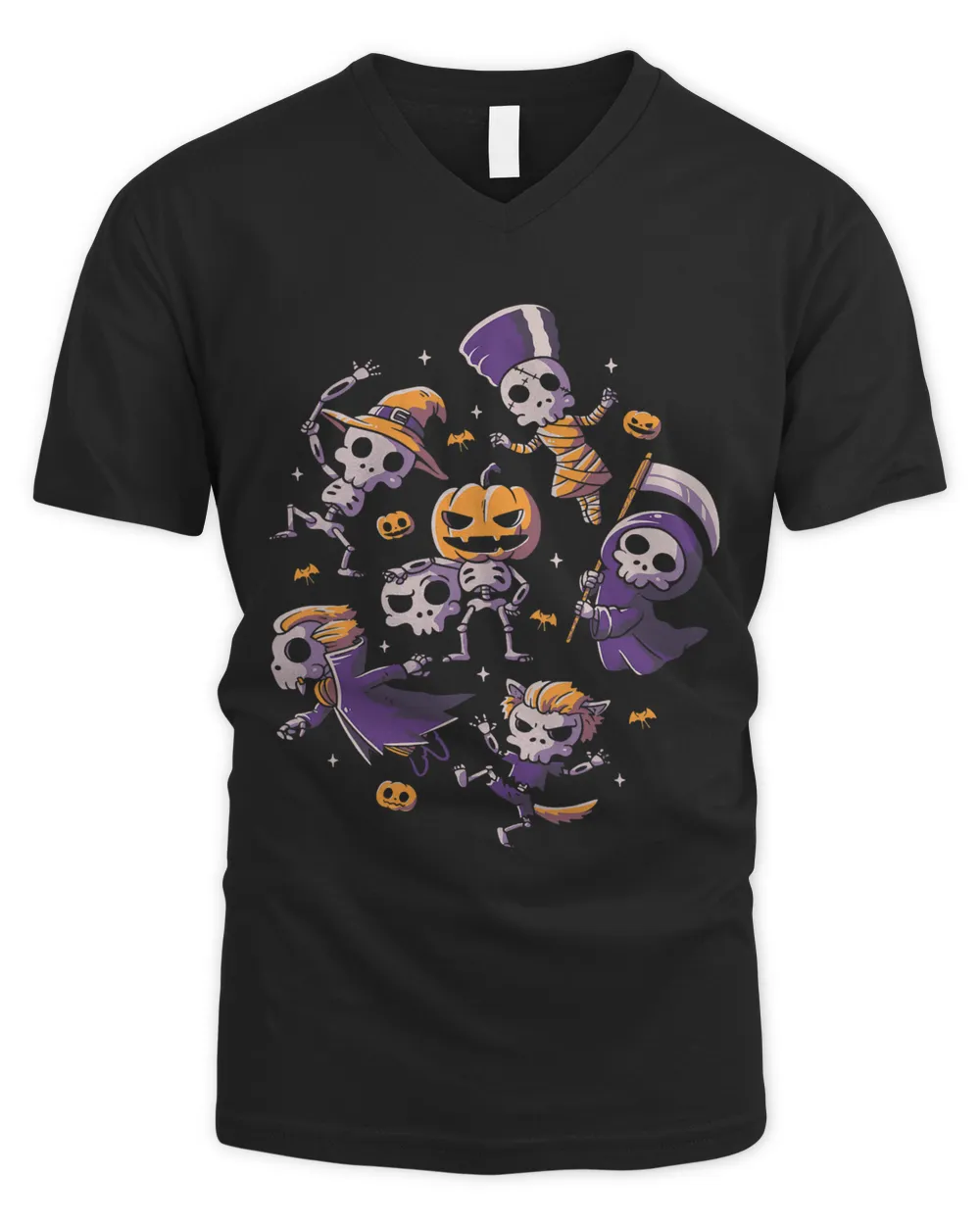 Funny Halloween Skeletons Partying Cute Creepy Skulls548