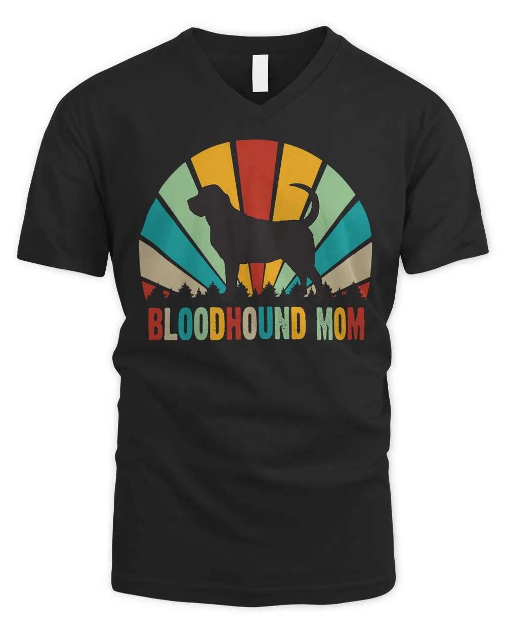 Womens Funny Retro Bloodhound Mother's Day Gift - Bloodhound Mom T-Shirt