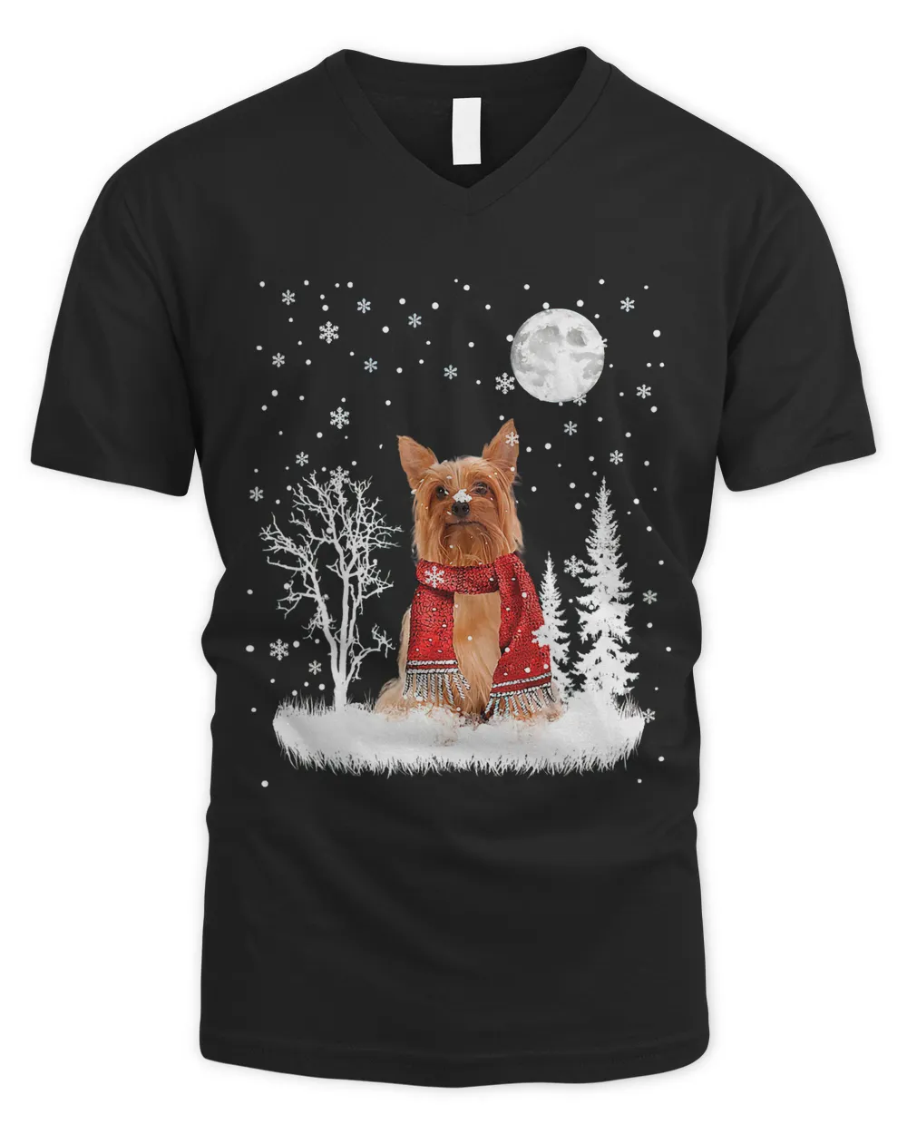 Silky Terrier Under Moonlight Snow Christmas Pajama 309