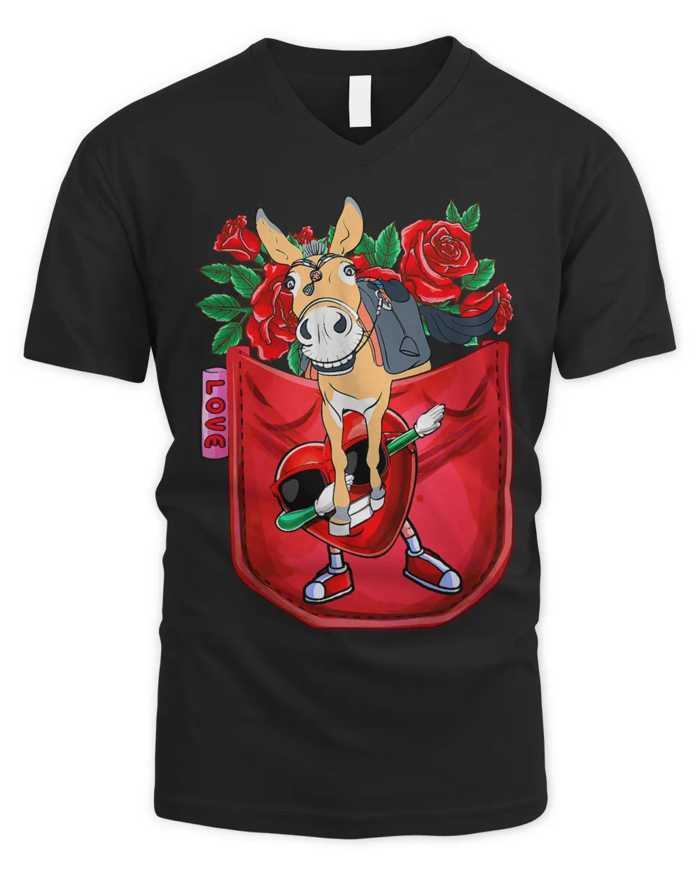 Donkey In Pocket Dabbing Heart Sunglasses Valentine Farmer