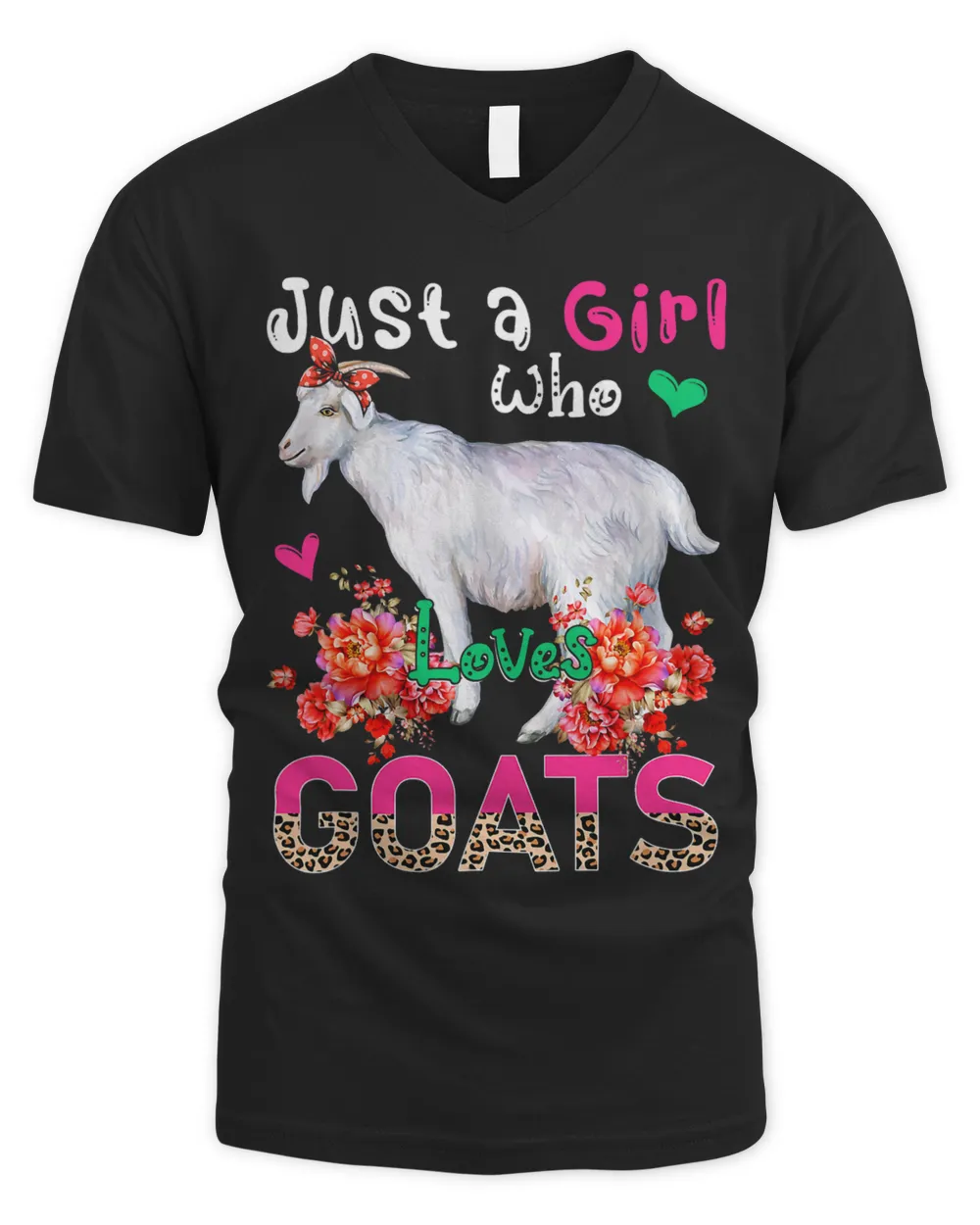 Just A Girl Who Loves Loves Goats Leopard Floral Goat Lover