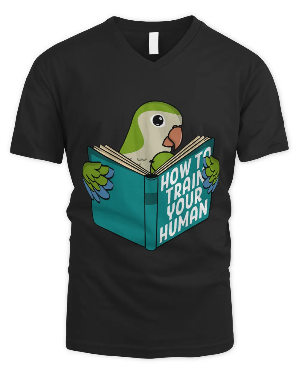 Train Your Human I Book Parrot I Green Monk Parakeet Quaker
