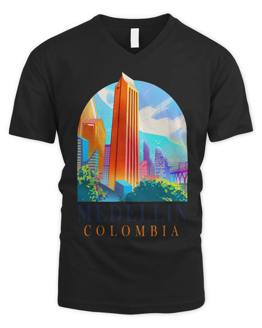 Medellin Colombia Travel Poster Medellin Skyline Traveling