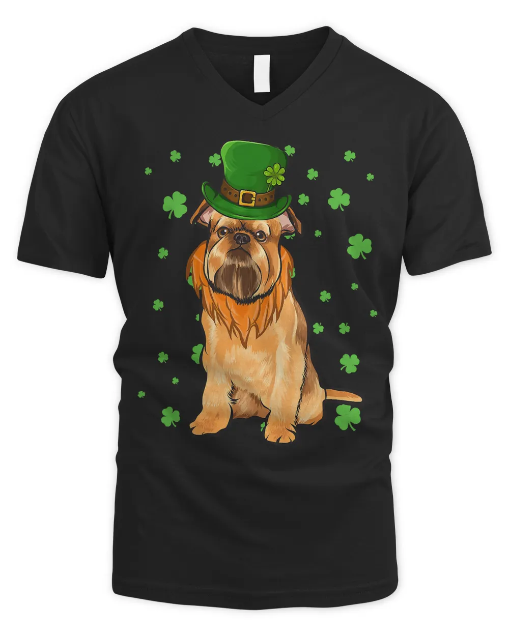 St Patricks Day Brussels Griffon Dog Shamrock Gift T-Shirt