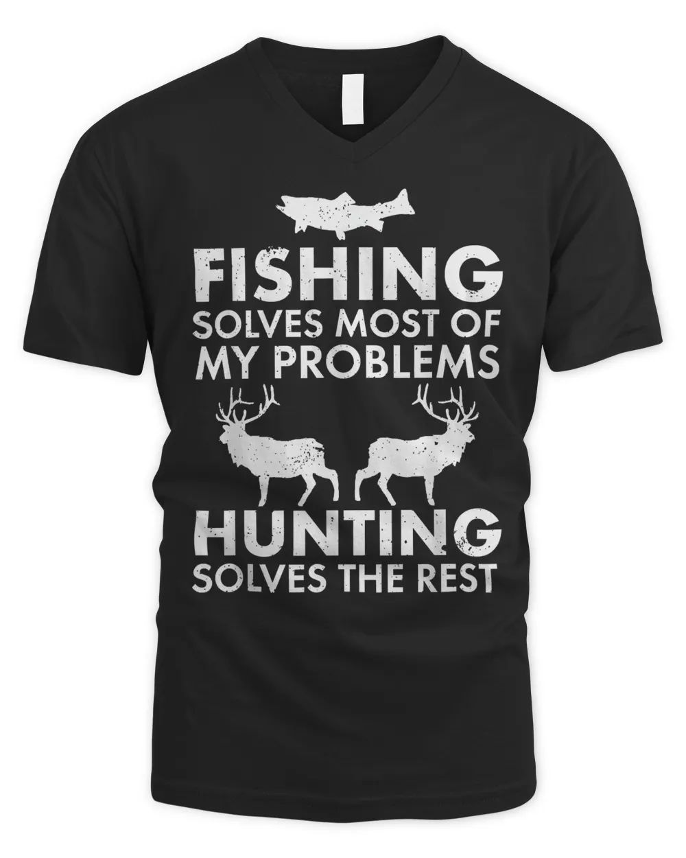 Funny Fishing And Hunting Gift Christmas Humor Hunter Cool T-Shirt