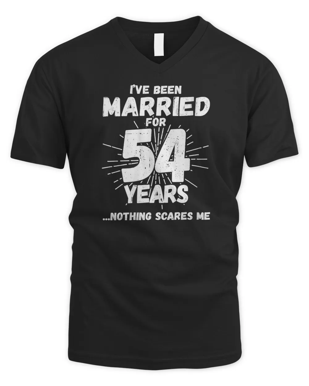 Womens Couples Married 54 Years - Funny 54th Wedding Anniversary V-Neck T-Shirt