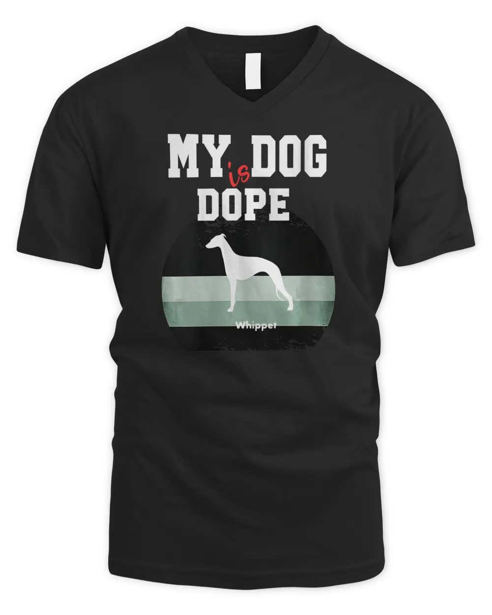 Womens Dope Dog Whippet V-Neck T-Shirt