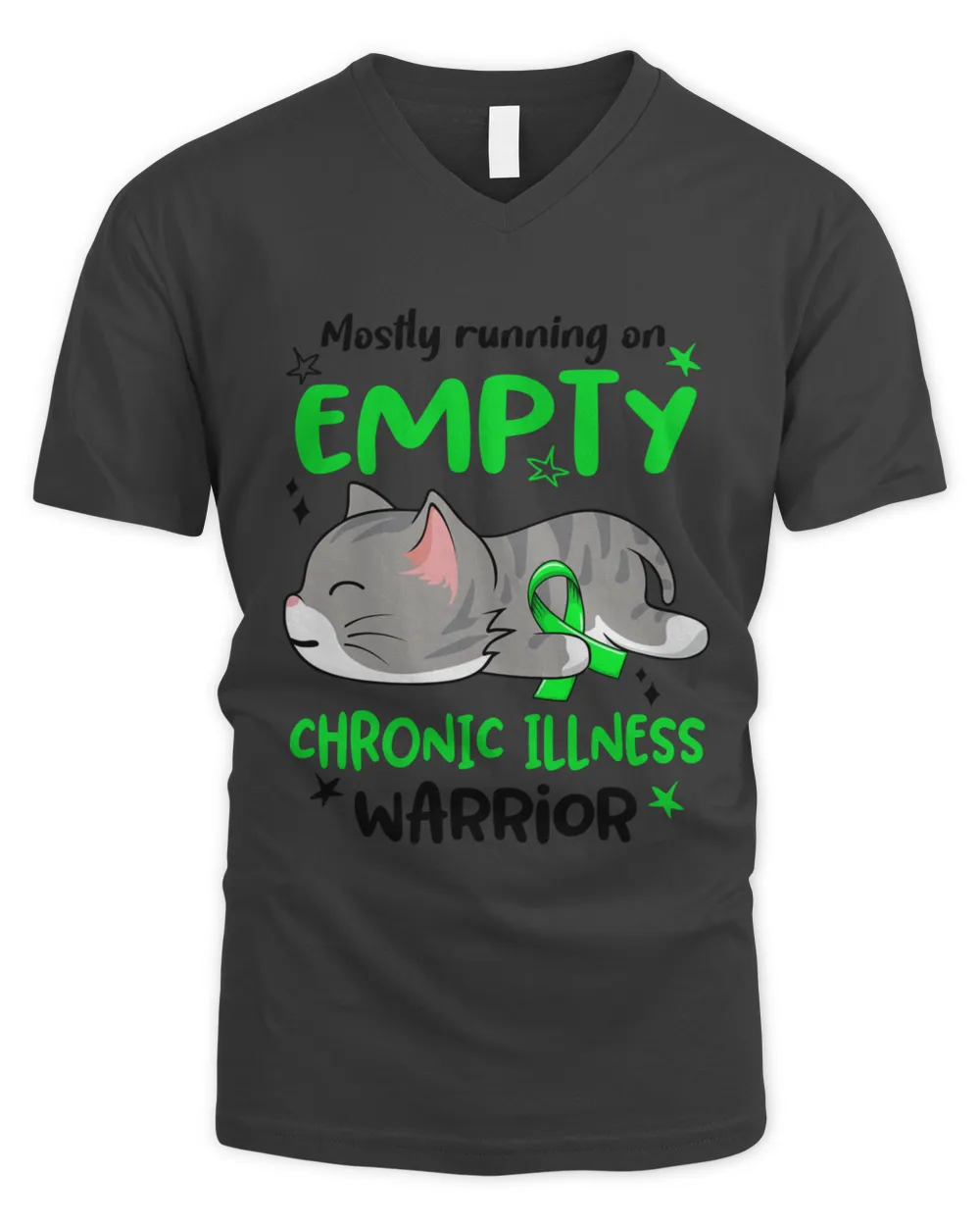 Chronic Illness Awareness Mostly Running on Chronic Illness Warrior59  T-Shirt