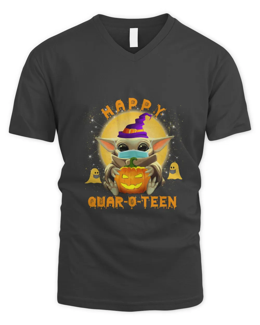 Happy Quar-O-Teen Premium T-Shirt, pumpkin ghost gauze mask