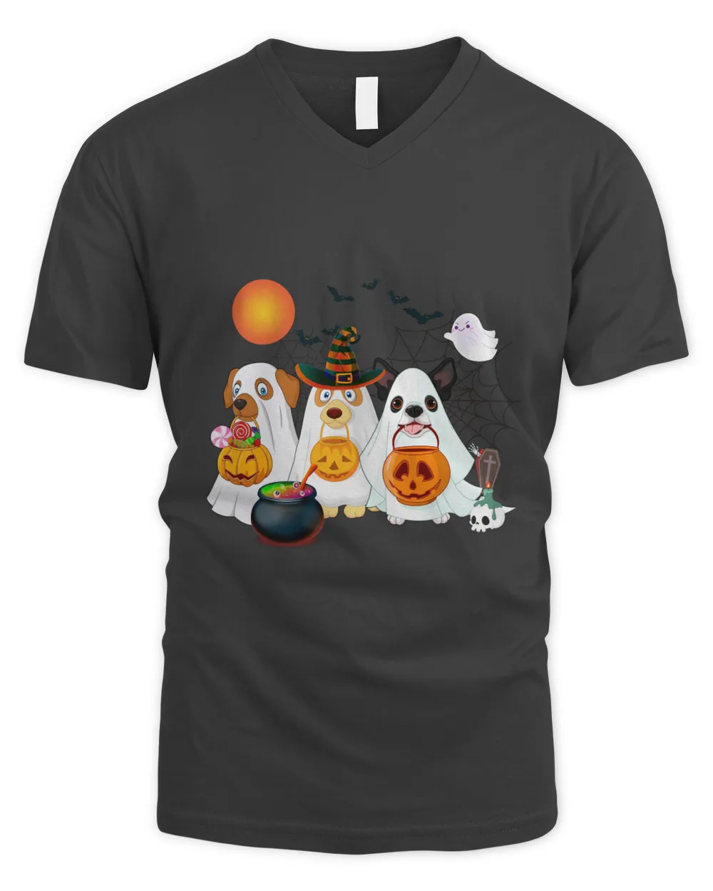 Personalized Gift For Dog Lovers Standard T-Shirt, ghost dogs blackbats skull skull pumpkin