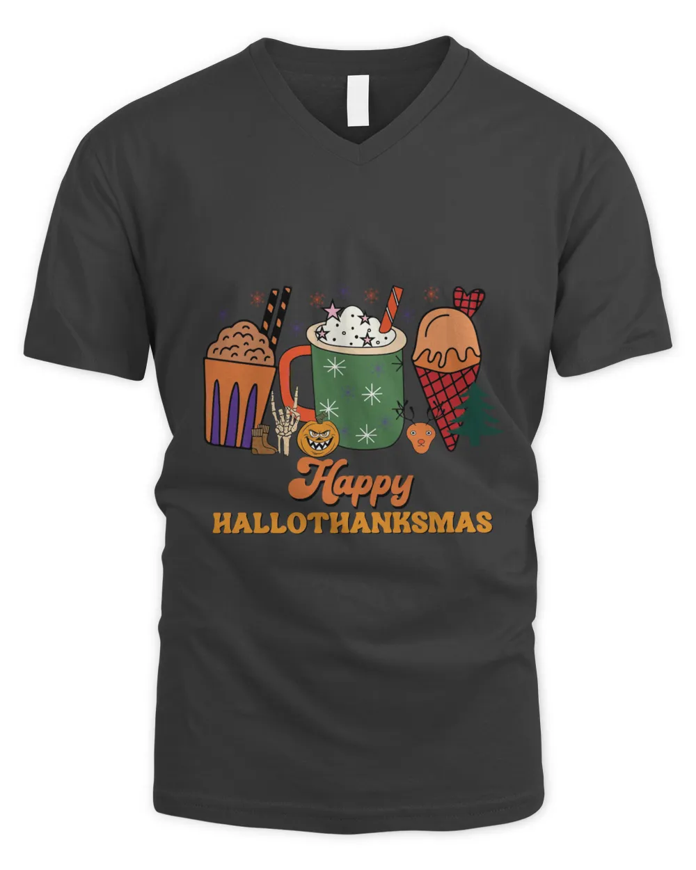 Happy Halloween shirt, Happy Hallothanksmas shirt, Christmas Coffee, Halloween Coffee, Fall Coffee (48)