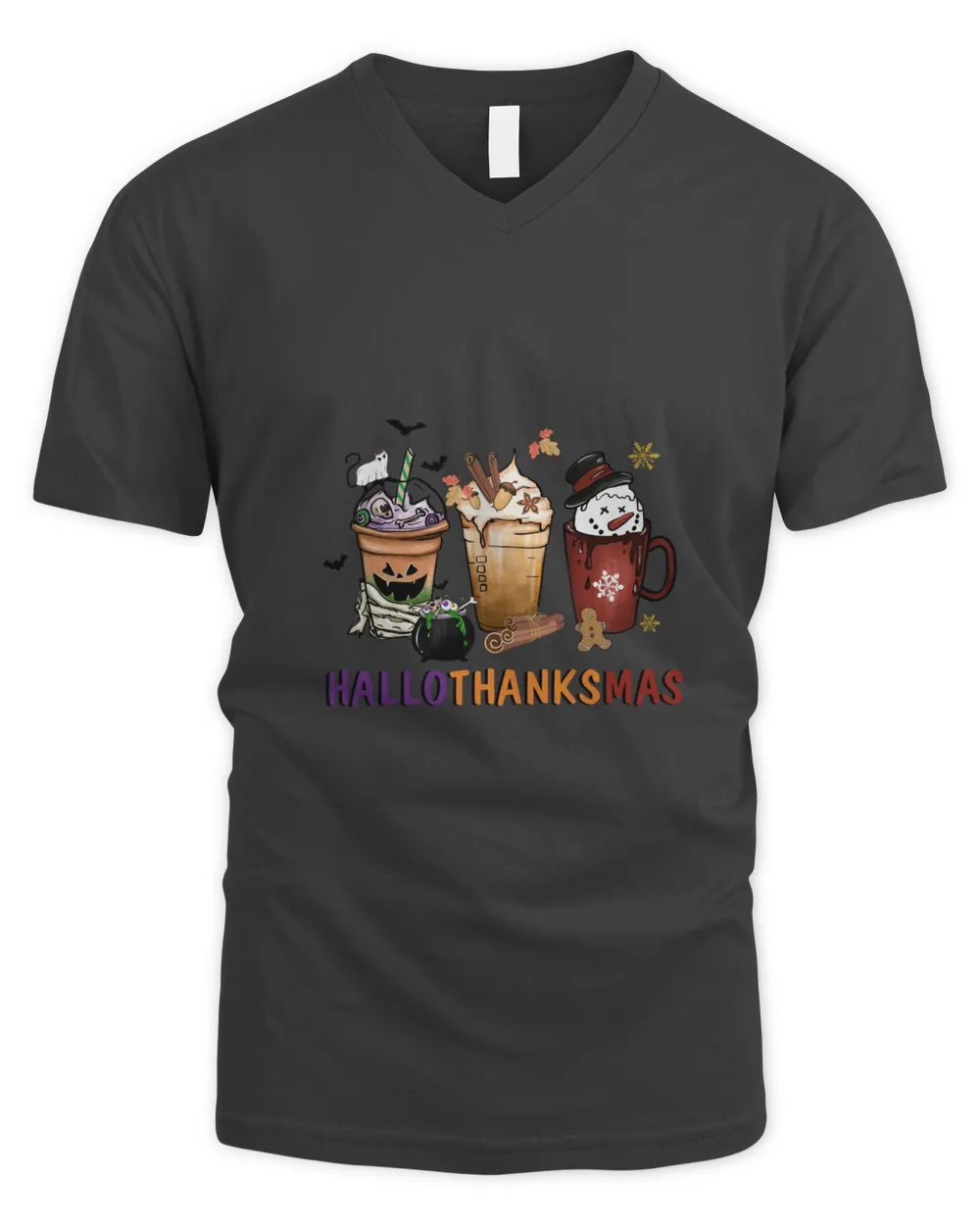 Happy Halloween shirt, Happy Hallothanksmas shirt, Christmas Coffee, Halloween Coffee, Fall Coffee (55)